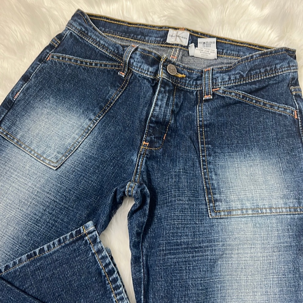 Calvin Klein vintage jeans skinny painter pant stone wash sz 7 low rise boot